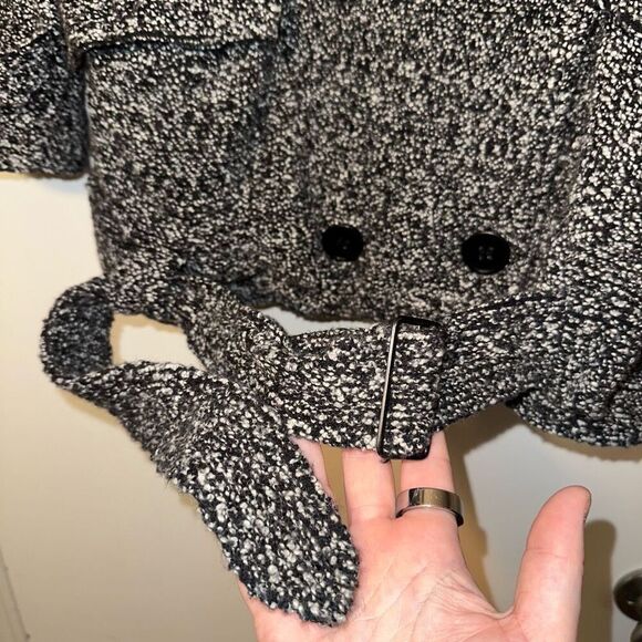 Free People Womens Wool Blend Knit Belted Peacoat Small FLAWED - Picture 2 of 14